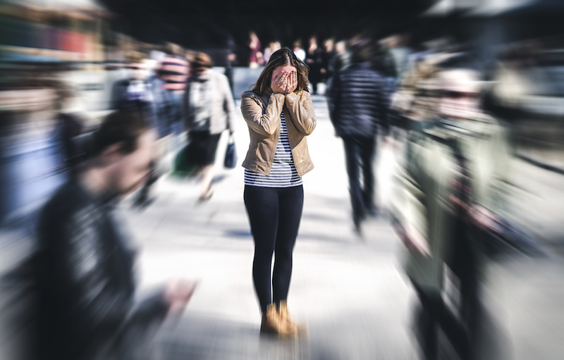 Teen having panic attack in public