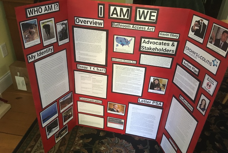 A photo of Gavin's Social Studies project on Ally's Law