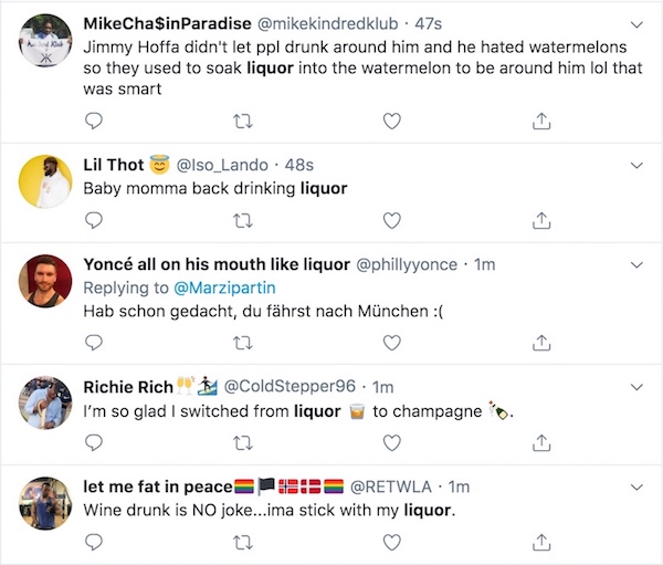 alcohol related tweets