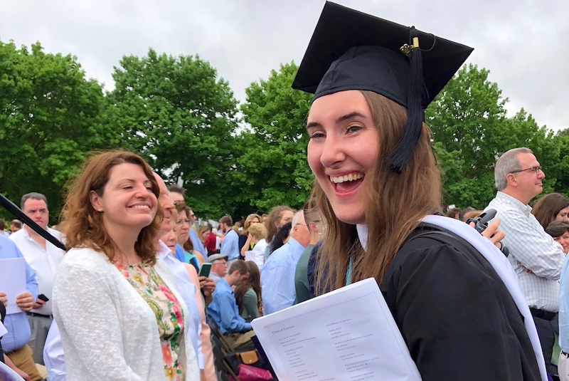 Kristen, who had surgery for epilepsy, at her college graduation