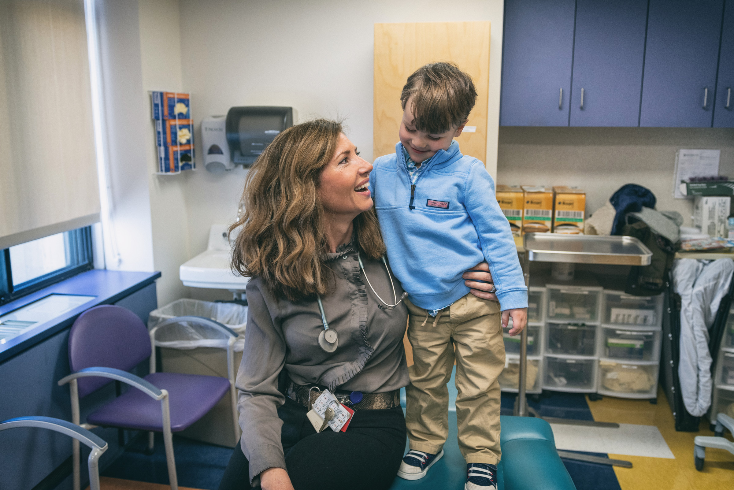little boy with tracheobronchomalacia and his nurse