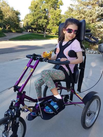 Mila on bike
