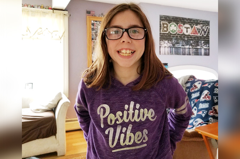 12-year-old girl with cdh smiles at camera