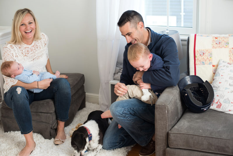 Robbie and his family playing at home