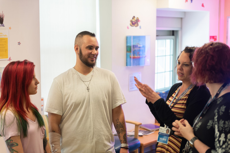 phalloplasty patient visits with nurse
