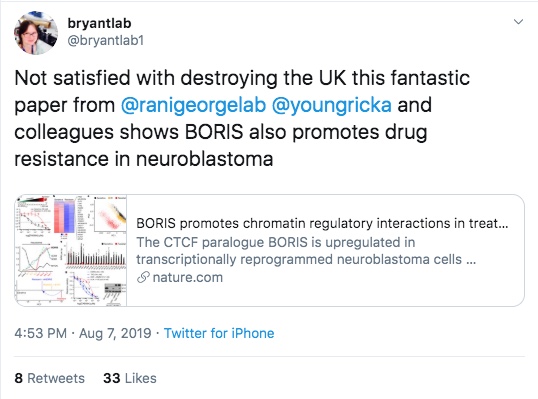 BORIS cancer tweet