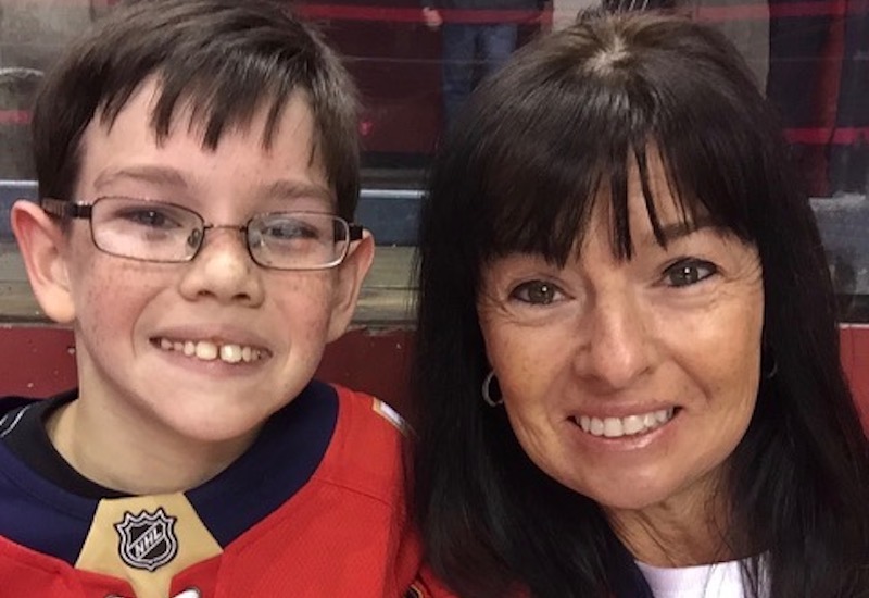 Manda and Chase Gotshall, who has SDS, smile for the camera.
