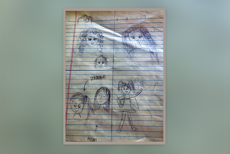 Drawings from Sophia's book, which was dedicated to her brother Max, who has SDS