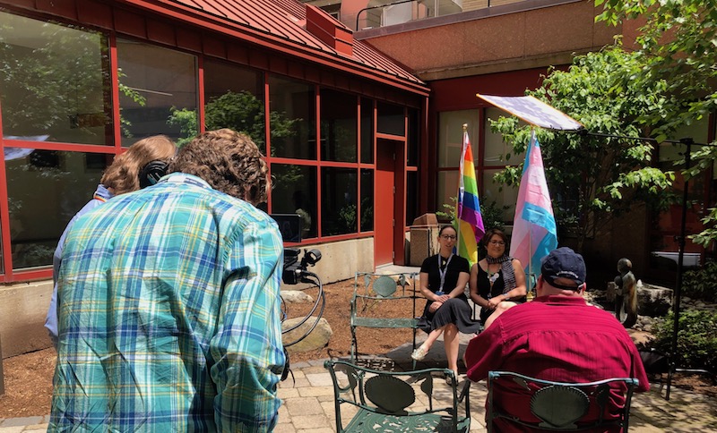 David Chrisom shooting a video about LGBTQ equality