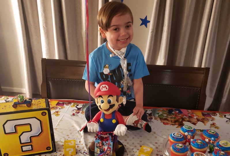 Noah, who had a biventricular repair, at his fifth birthday party.