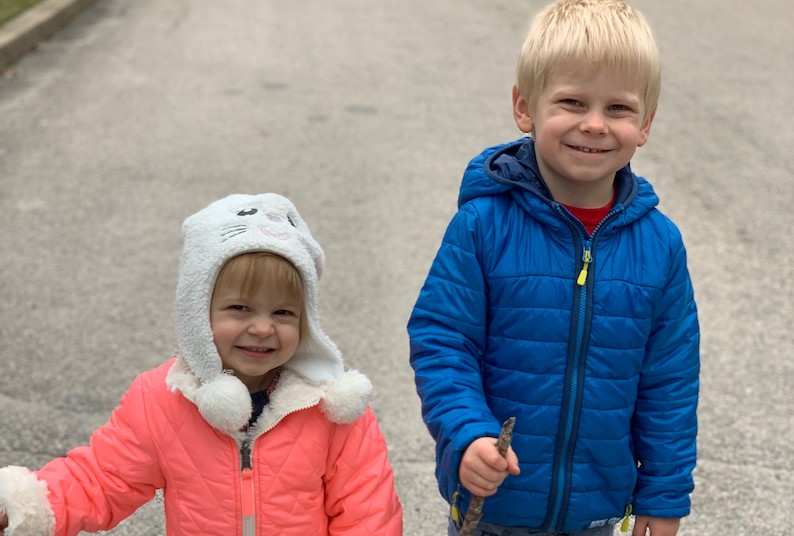 Anabella, who had a rhabdoid tumor, poses with her older brother, Michael