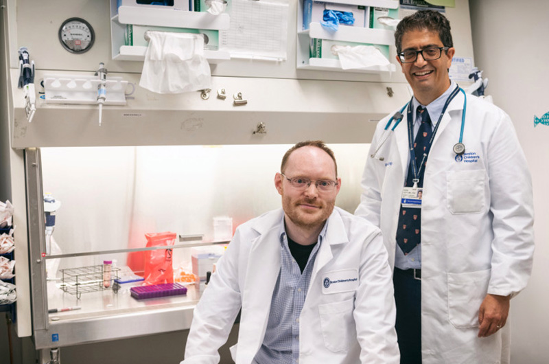 David Dowling and Ofer Levy in the laboratory