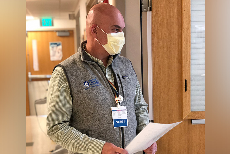 Jon Whiting in a mask