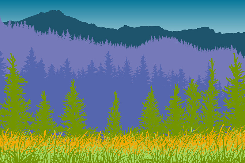 Image of mountains and trees