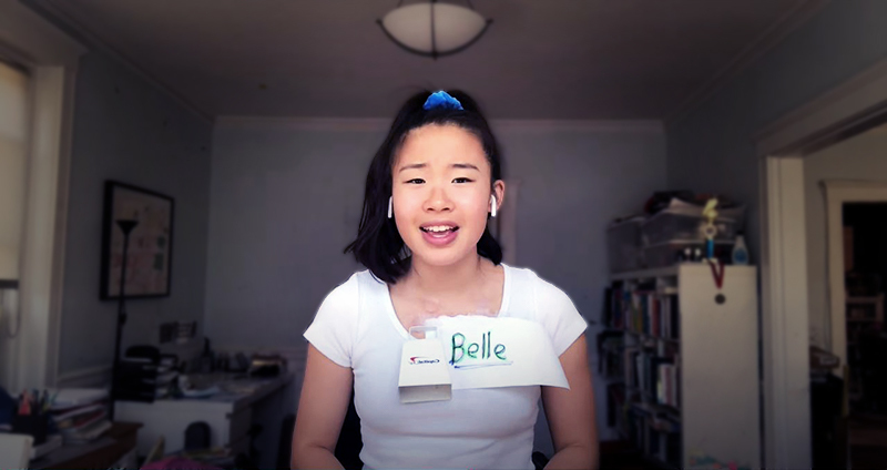 Calder sings in an online performance of Beauty and the Beast during COVID-19